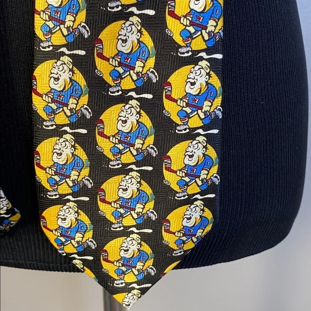 Marco Polo Italian Style Vintage Novelty Men’s Ice Hockey Neck Tie